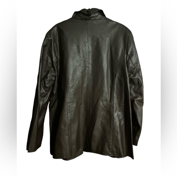 Susan Graver Faux Leather Shawl-Collar Blazer - Picture 4 of 5